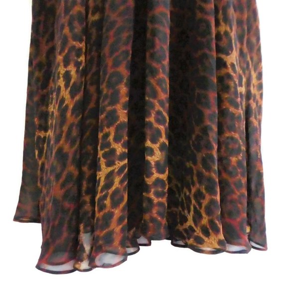 Vintage Skirt Animal Leopard Full Circle Sheer S M - Picture 2 of 7